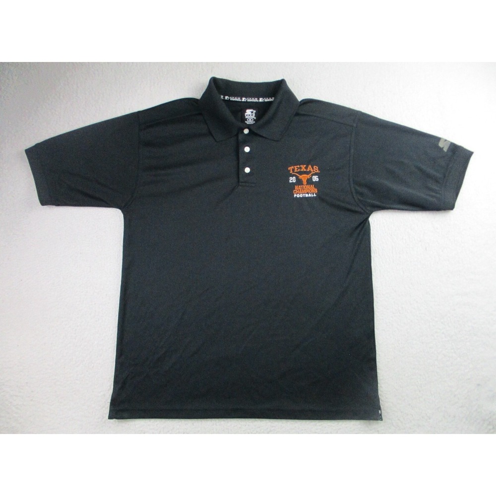 VTG Starter Texas Longhorns 2005 Football Polo Shirt Mens Medium Black NCAA M